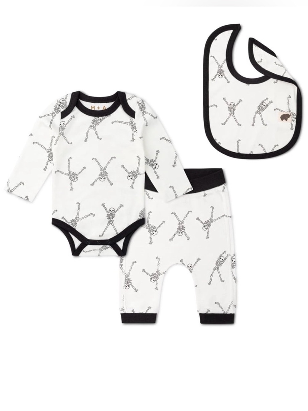 M+A by Monica + Andy Organic Cotton First Moves Set (Funny Bones 🦴)